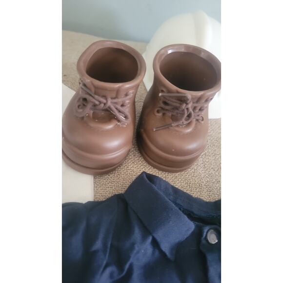 Vintage 1992 THT Construction Worker Doll Outfit w/ Hard Hat Boots Belt &... - Picture 5 of 8